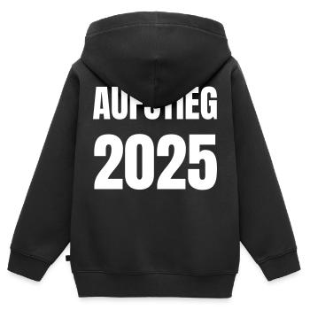 Promotion 2025 - Sweat Premium à capuche zippé enfant bio - noir - Dos - AI Model Kid Male (0cm)