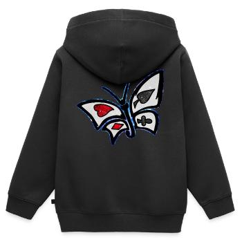 Kosmischer Wunderland-Schmetterling - Kinder Premium Organic Zip Hoodie - Schwarz - Hinten - AI Model Kid Male (0cm)