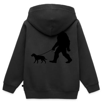 Bigfoots bester Freund: - Kinder Premium Organic Zip Hoodie - Schwarz - Hinten - AI Model Kid Male (0cm)