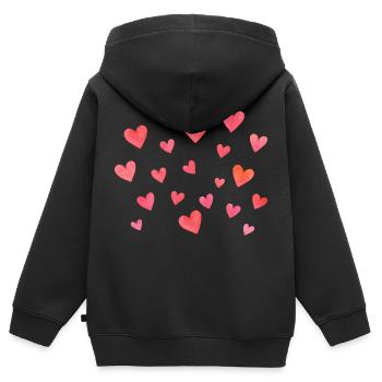 cœur - Sweat Premium à capuche zippé enfant bio - noir - Dos - AI Model Kid Male (0cm)
