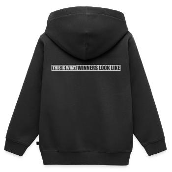 What Winners Look Like - Kinder Premium Organic Zip Hoodie - Schwarz - Hinten - AI Model Kid Male (0cm)
