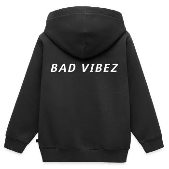BAD VIBEZ - Kinder Premium Organic Zip Hoodie - Schwarz - Hinten - AI Model Kid Male (0cm)