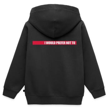 Je préfère ne pas - Sweat Premium à capuche zippé enfant bio - noir - Dos - AI Model Kid Male (0cm)