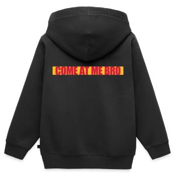 come at me bro - Kinder Premium Organic Zip Hoodie - Schwarz - Hinten - AI Model Kid Male (0cm)