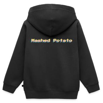 Purée de pommes de terre - purée de pommes de terre 90s mot coloré - Sweat Premium à capuche zippé enfant bio - noir - Dos - AI Model Kid Male (0cm)