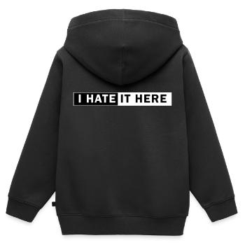 Je déteste ça ici Trouble d’anxiété sociale - Sweat Premium à capuche zippé enfant bio - noir - Dos - AI Model Kid Male (0cm)