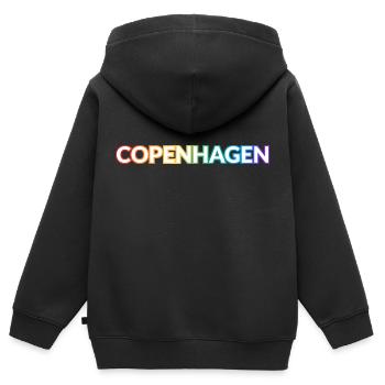 Schwules Kopenhagen - Kinder Premium Organic Zip Hoodie - Schwarz - Hinten - AI Model Kid Male (0cm)