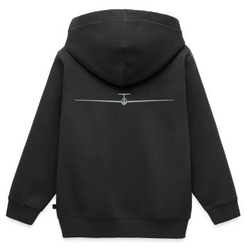 Segelflugzeug 5 - Kinder Premium Organic Zip Hoodie - Schwarz - Hinten - AI Model Kid Male (0cm)