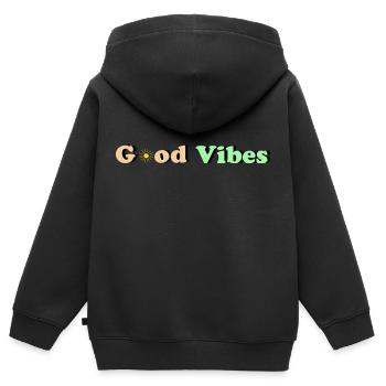 Good Vibes - Kinder Premium Organic Zip Hoodie - Schwarz - Hinten - AI Model Kid Male (0cm)