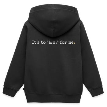 C'est trop tôt pour moi - Sweat Premium à capuche zippé enfant bio - noir - Dos - AI Model Kid Male (0cm)