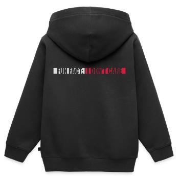 Je me fiche des faits - Sweat Premium à capuche zippé enfant bio - noir - Dos - AI Model Kid Male (0cm)