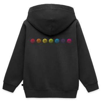 chiSigns 7 Chakren Yoga Motiv - Kinder Premium Organic Zip Hoodie - Schwarz - Hinten - AI Model Kid Male (0cm)