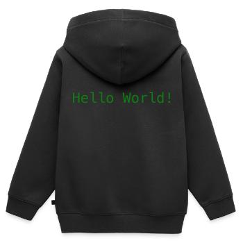 Hello World ! - Kinder Premium Organic Zip Hoodie - Schwarz - Hinten - AI Model Kid Male (0cm)
