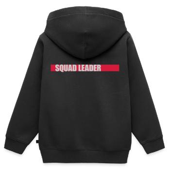 Équipe Leader Squad Strip - Sweat Premium à capuche zippé enfant bio - noir - Dos - AI Model Kid Male (0cm)