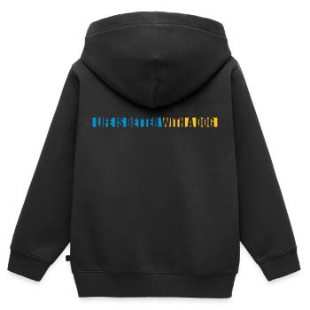 better with a dog - Kids Premium Organic Zip-up Hoodie - black - Back - AI Model Kid Male (0cm)