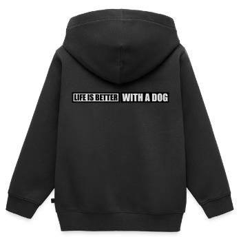 better with a dog - Kids Premium Organic Zip-up Hoodie - black - Back - AI Model Kid Male (0cm)
