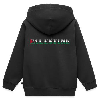Palestine Paix Bande de Gaza Drapeau Moyen Orient - Sweat Premium à capuche zippé enfant bio - noir - Dos - AI Model Kid Male (0cm)