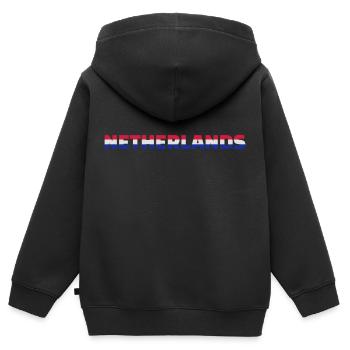 Niederlande - Kinder Premium Organic Zip Hoodie - Schwarz - Hinten - AI Model Kid Male (0cm)