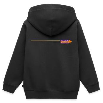 Silvester Rakete - Kinder Premium Organic Zip Hoodie - Schwarz - Hinten - AI Model Kid Male (0cm)