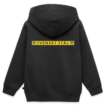 Acier suédois - Sweat Premium à capuche zippé enfant bio - noir - Dos - AI Model Kid Male (0cm)