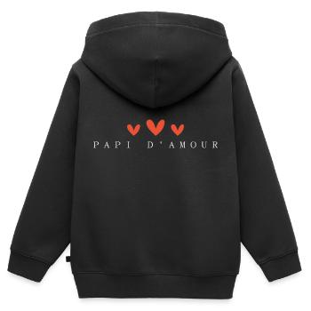Opa der Liebe - Kinder Premium Organic Zip Hoodie - Schwarz - Hinten - AI Model Kid Male (0cm)