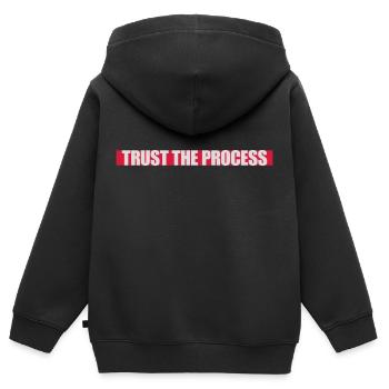 trust the process Quote - Kids Premium Organic Zip-up Hoodie - black - Back - AI Model Kid Male (0cm)