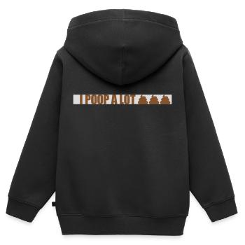 Je fais beaucoup caca - Sweat Premium à capuche zippé enfant bio - noir - Dos - AI Model Kid Male (0cm)