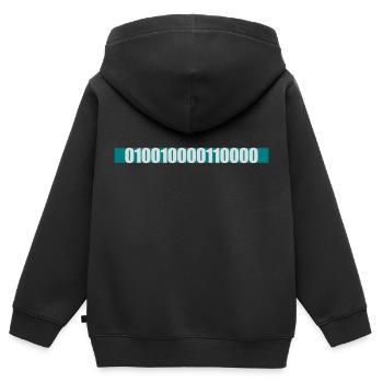 Binär Code Programm Sprache - Kinder Premium Organic Zip Hoodie - Schwarz - Hinten - AI Model Kid Male (0cm)