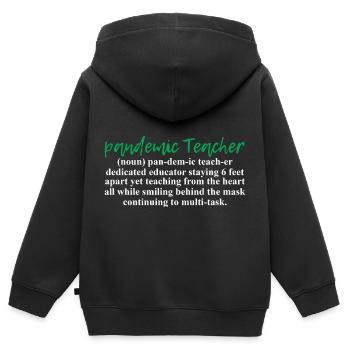 Online-Lehrer - Kinder Premium Organic Zip Hoodie - Schwarz - Hinten - AI Model Kid Male (0cm)