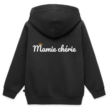 Geliebte Mutter - Kinder Premium Organic Zip Hoodie - Schwarz - Hinten - AI Model Kid Male (0cm)