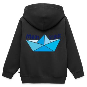 Mein Schiff - Kinder Premium Organic Zip Hoodie - Schwarz - Hinten - AI Model Kid Male (0cm)