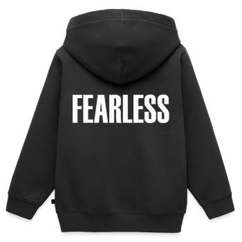 sans peur pas de peur intrépide chemise intrépide - Sweat Premium à capuche zippé enfant bio - noir - Dos - AI Model Kid Male (0cm)