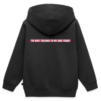 only talking to dog - Kids Premium Organic Zip-up Hoodie - black - Back - AI Model Kid Male (0cm)