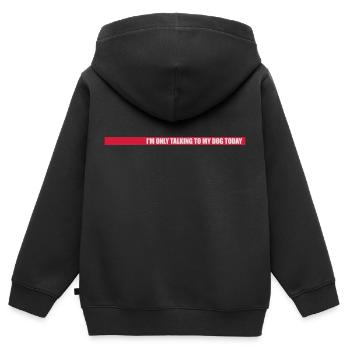 only talking to dog - Kids Premium Organic Zip-up Hoodie - black - Back - AI Model Kid Male (0cm)