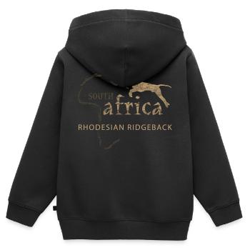 Rhodesian Ridgeback DD - Kinder Premium Organic Zip Hoodie - Schwarz - Hinten - AI Model Kid Male (0cm)