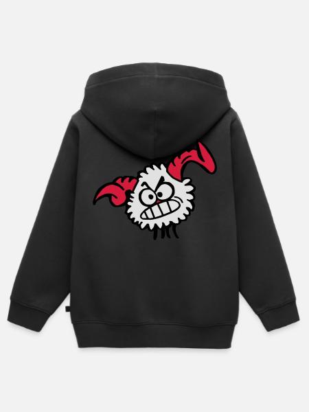 Kugell Widder - Kinder Premium Organic Zip Hoodie - Schwarz
