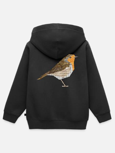 Robin - Kids Premium Organic Zip-up Hoodie - black