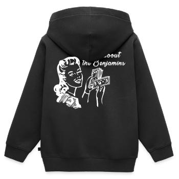 All about the Benjamins - Sweat Premium à capuche zippé enfant bio - noir - Dos - AI Model Kid Male (0cm)