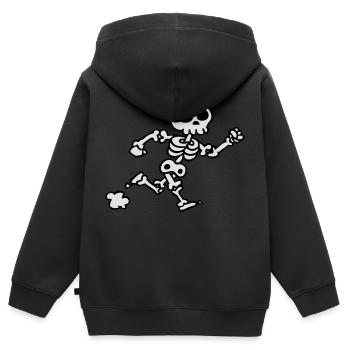 skelett - Kinder Premium Organic Zip Hoodie - Schwarz - Hinten - AI Model Kid Male (0cm)