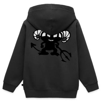 devil - Kids Premium Organic Zip-up Hoodie - black - Back - AI Model Kid Male (0cm)