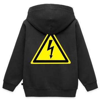 Hochspannung - Kinder Premium Organic Zip Hoodie - Schwarz - Hinten - AI Model Kid Male (0cm)