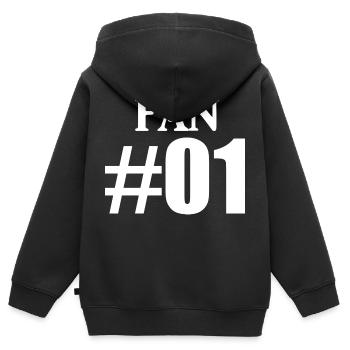 Fan n° 1 - Sweat Premium à capuche zippé enfant bio - noir - Dos - AI Model Kid Male (0cm)