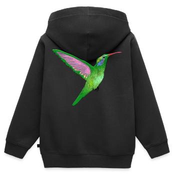 Kolibri - Kinder Premium Organic Zip Hoodie - Schwarz - Hinten - AI Model Kid Male (0cm)