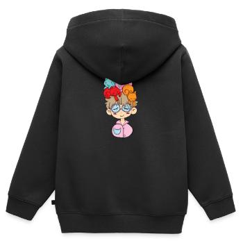 Katzen auf dem Kopf, Petscontest - Kinder Premium Organic Zip Hoodie - Schwarz - Hinten - AI Model Kid Male (0cm)