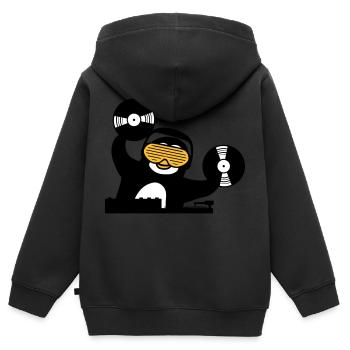 dj music plate hang up mixer club disco ping - Kids Premium Organic Zip-up Hoodie - black - Back - AI Model Kid Male (0cm)