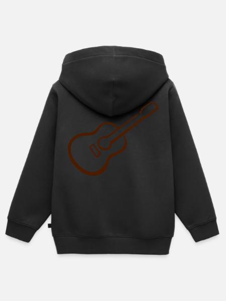Gitarre - Kinder Premium Organic Zip Hoodie - Schwarz