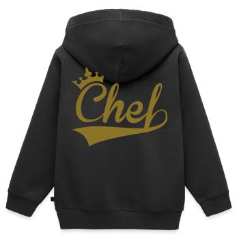 Chef - Kinder Premium Organic Zip Hoodie - Schwarz - Hinten - AI Model Kid Male (0cm)