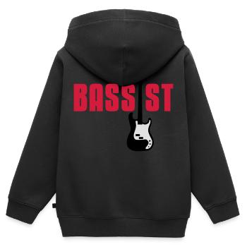 bassist - Kinder Premium Organic Zip Hoodie - Schwarz - Hinten - AI Model Kid Male (0cm)