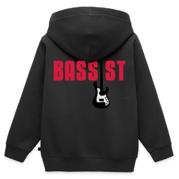 bassist - Kinder Premium Organic Zip Hoodie - Schwarz - Hinten - AI Model Kid Male (0cm)