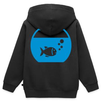 Aquarium Fisch - Kinder Premium Organic Zip Hoodie - Schwarz - Hinten - AI Model Kid Male (0cm)